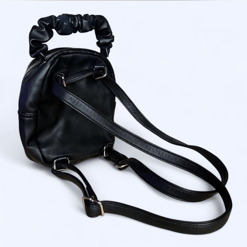 Black Women’s Leather Mini Backpack Purse - Picture 2 of 5